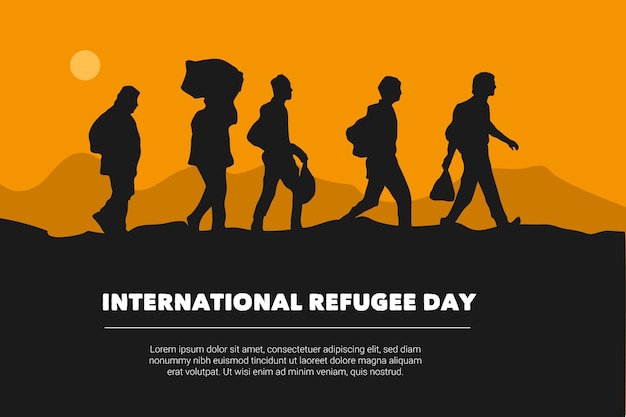 Diseño de siluetas del día mundial de los refugiados