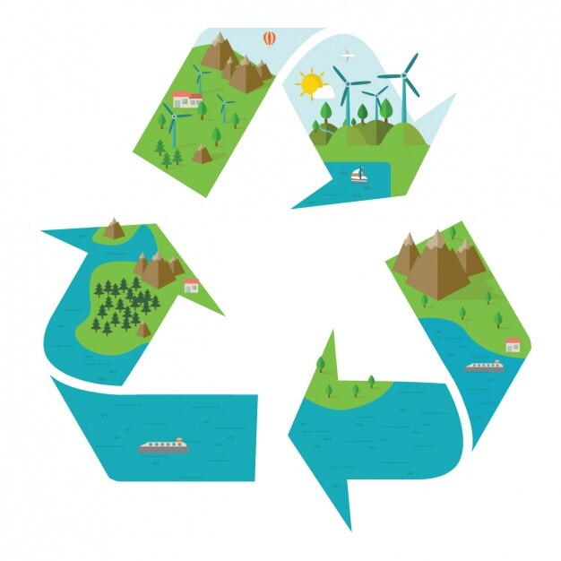 Diseño de símbolo de reciclaje