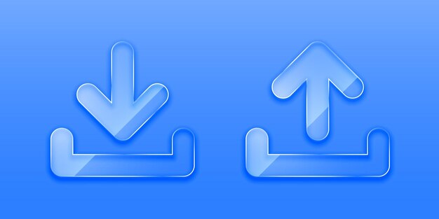 diseño de símbolos de flecha de la web para descargar y cargar