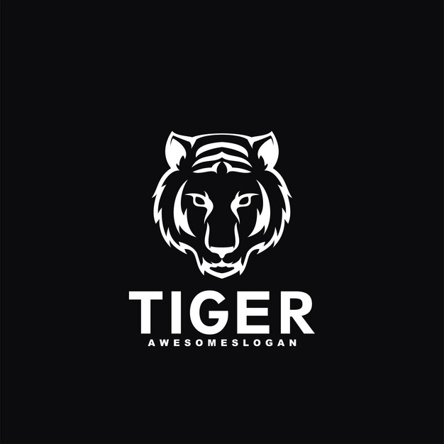 diseño simple del vector de la mascota del logotipo del tigre