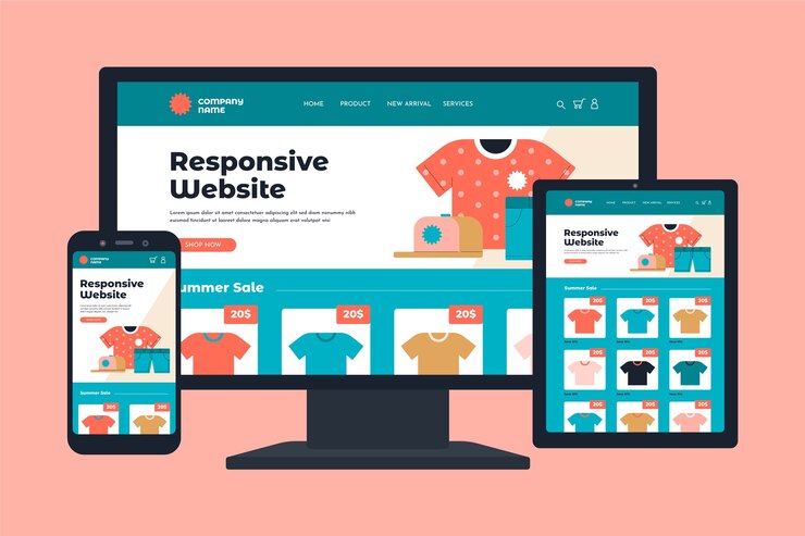 Vector gratuito diseño de sitio web responsivo de diseño plano