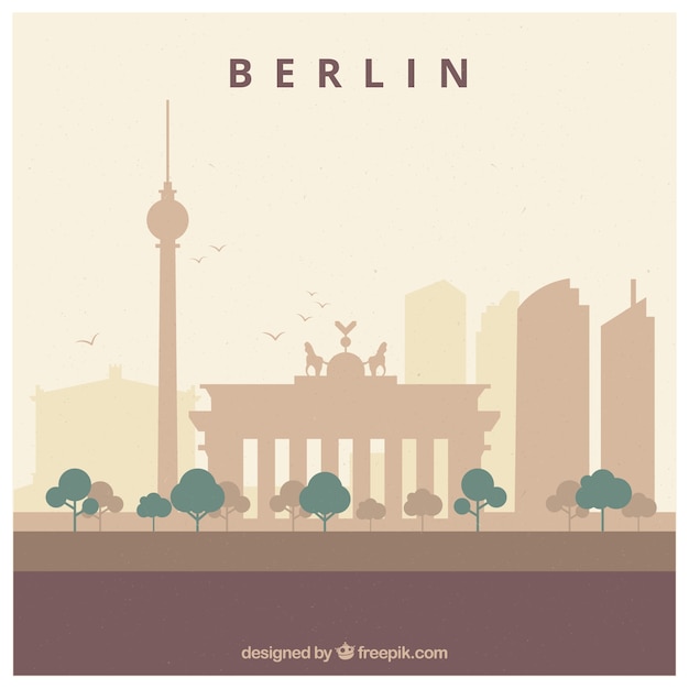 Vector gratuito diseño de skyline de berlin