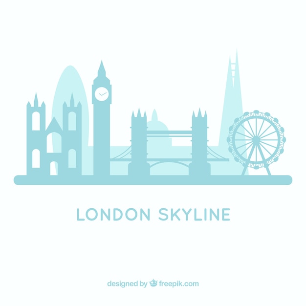 Diseño de skyline de londres azul claro