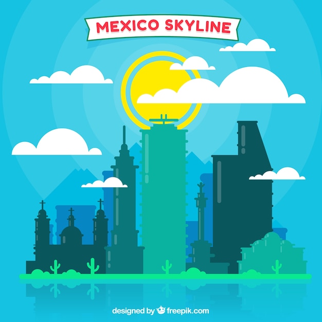 Vector gratuito diseño de la skyline de mexico city