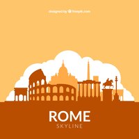 Vector gratuito diseño de skyline naranja de roma