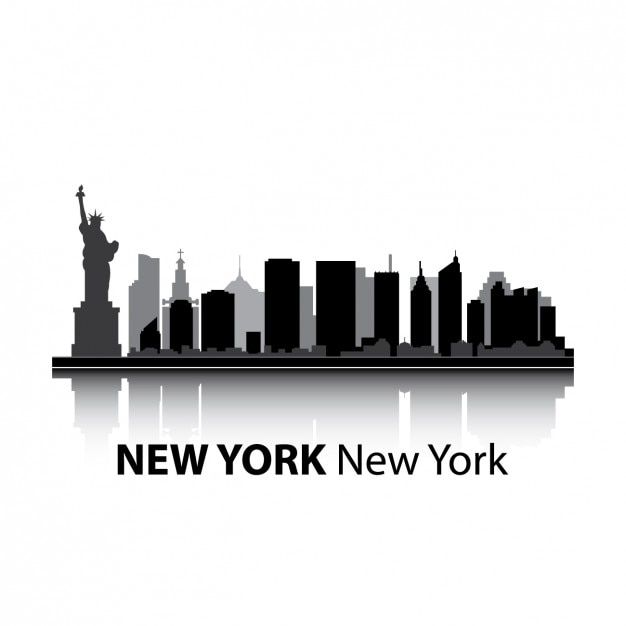 Vector gratuito diseño del skyline de nueva york