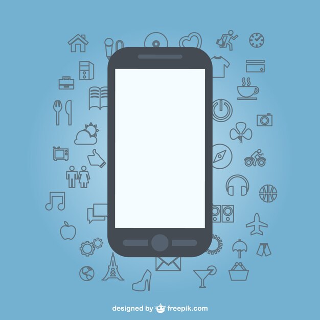 Diseño de smartphone con iconos