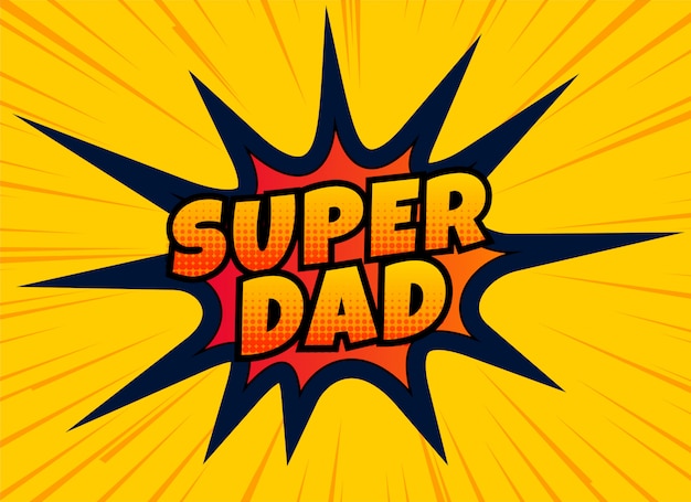 Vector gratuito diseño de super papá para el día de padres felices