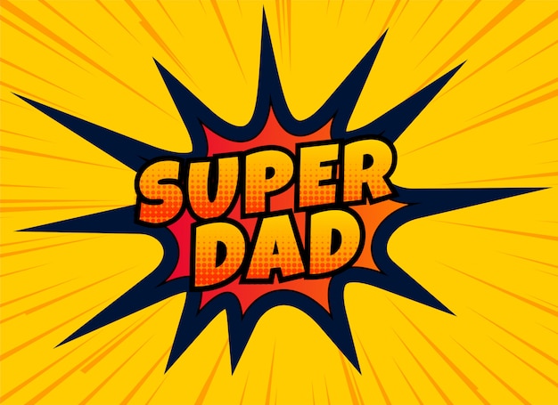 Diseño de super papá para el día de padres felices