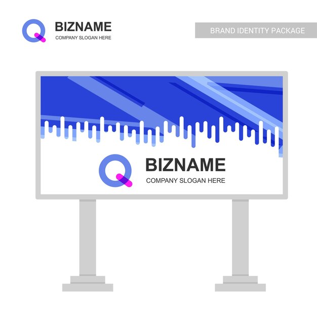 Diseño de tablero de Bill de compañía con vector de logo Q