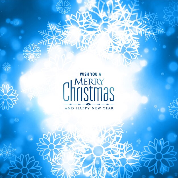 Diseño de tarjeta brillante de copos de nieve de invierno feliz navidad preciosa