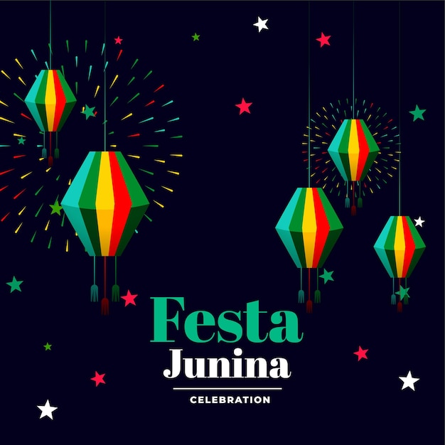 Diseño de tarjeta para cartel de celebración de festa junina.