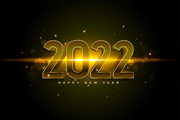 Diseño de tarjeta de celebración de efecto de luz de año nuevo 2022