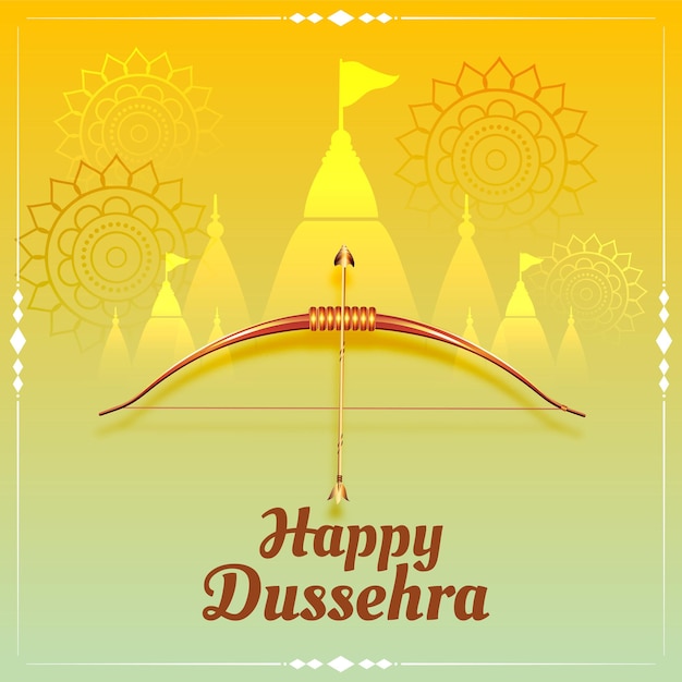 Diseño de tarjeta de celebración realista feliz dussehra