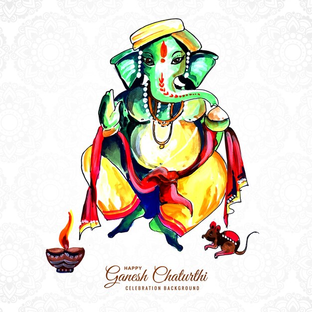 Diseño de tarjeta creativa del festival indio feliz ganesh chaturthi