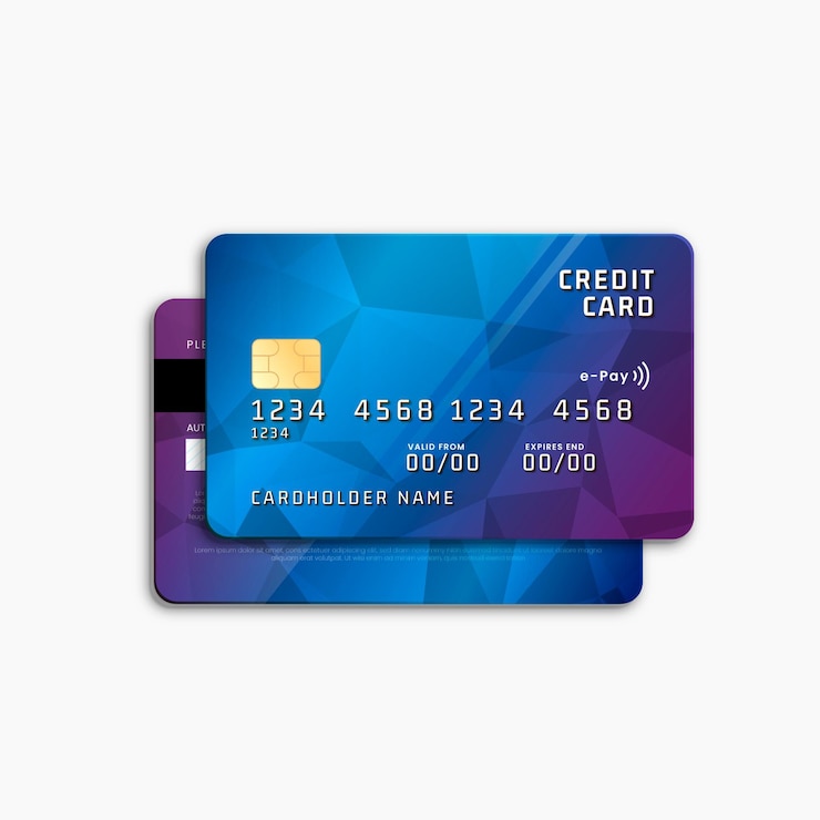 Vector gratuito diseño de tarjeta de crédito realista