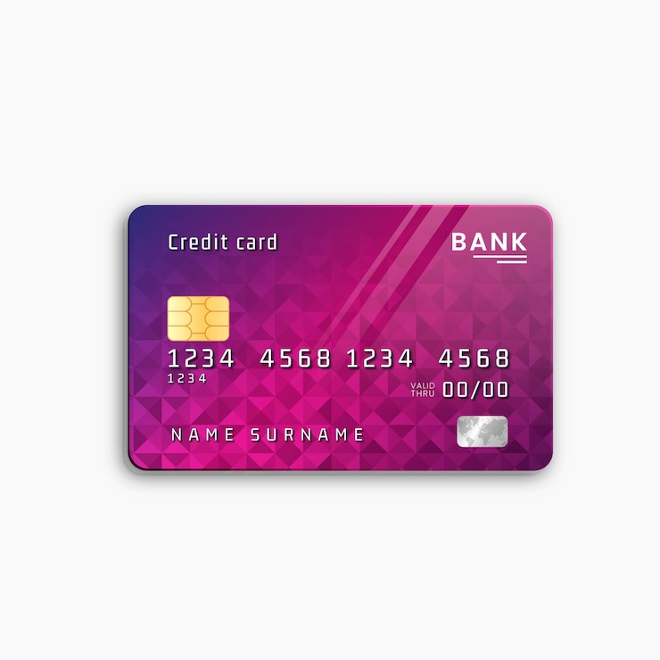 Vector gratuito diseño de tarjeta de crédito realista
