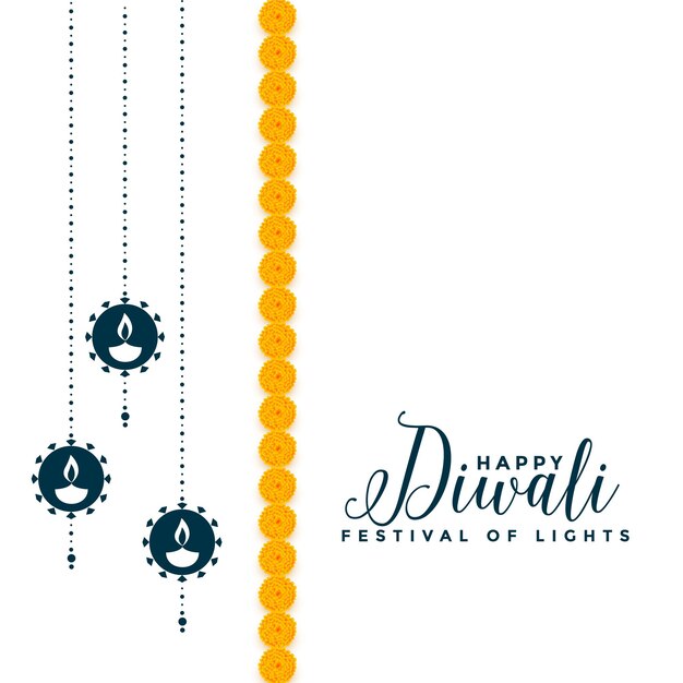 Diseño de tarjeta decorativa feliz festival diwali