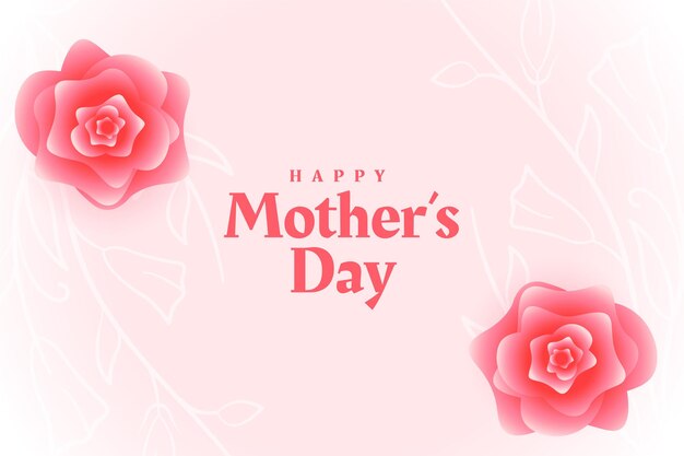 Diseño de tarjeta decorativa de flor de feliz día de la madre