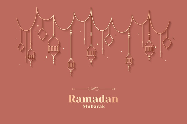 Diseño de tarjeta enmarcada Ramadán
