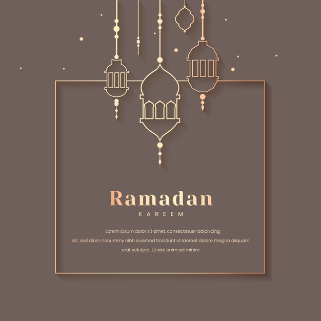 Diseño de tarjeta enmarcada Ramadán