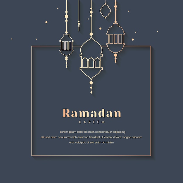 Diseño de tarjeta enmarcada Ramadán