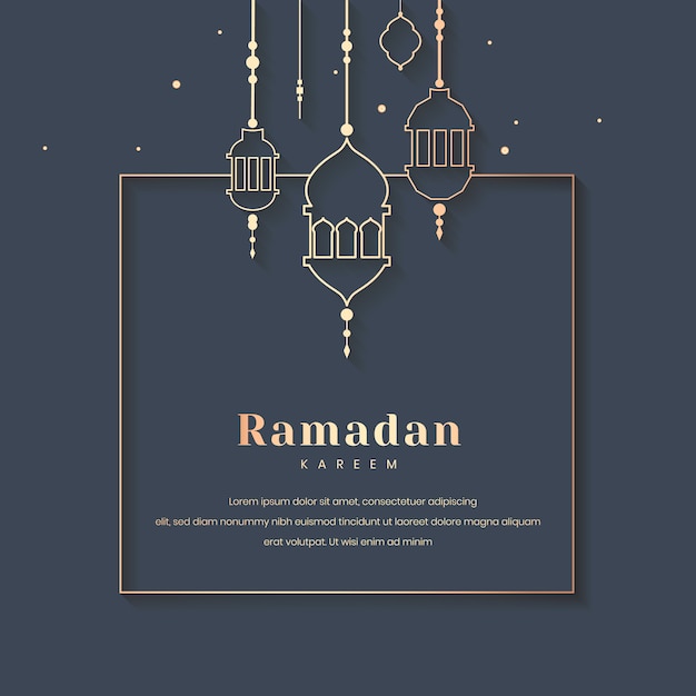 Diseño de tarjeta enmarcada ramadán