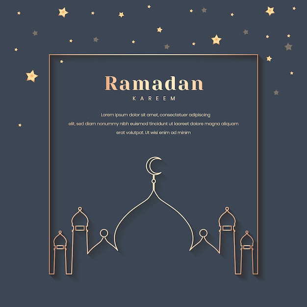 Diseño de tarjeta enmarcada ramadán