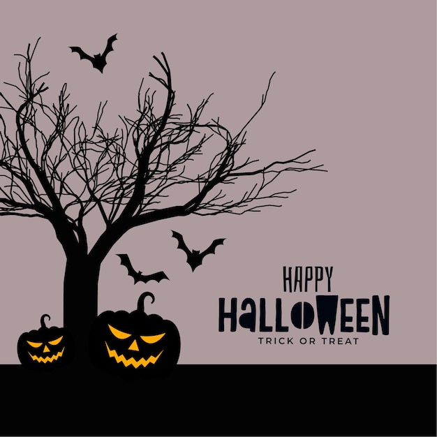 Diseño de tarjeta espeluznante aterrador feliz halloween