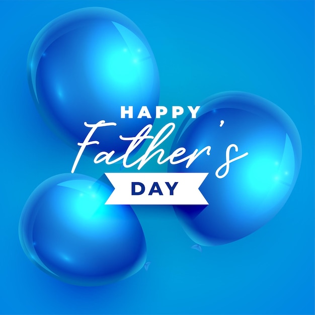 Diseño de tarjeta de estilo de globos de feliz día del padre realista