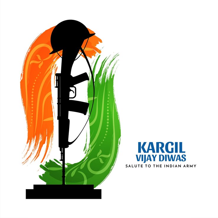 Vector gratuito diseño de tarjeta de felicitación de celebración de kargil vijiay diwas