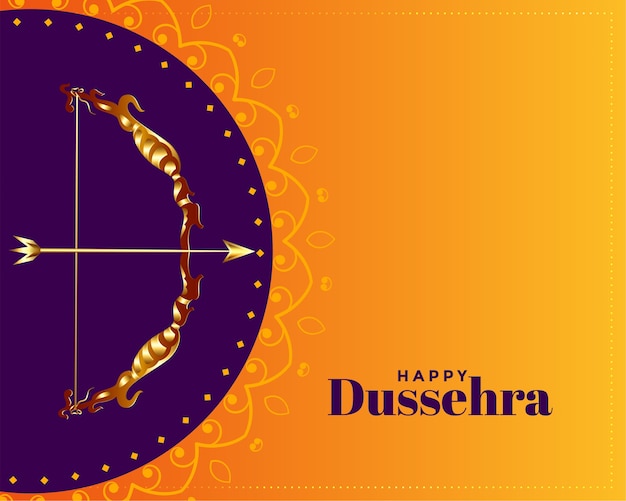 Diseño de tarjeta de felicitación decorativa feliz dussehra