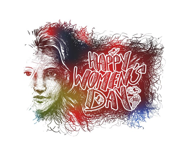 Diseño de tarjeta de felicitación del día de la mujer