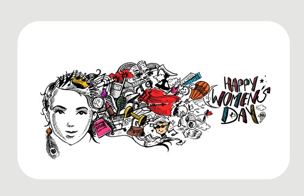 Diseño de tarjeta de felicitación del día de la mujer.