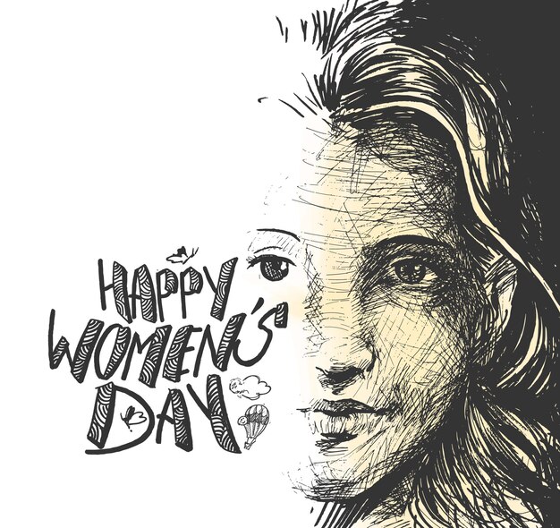 Diseño de tarjeta de felicitación del día de la mujer.