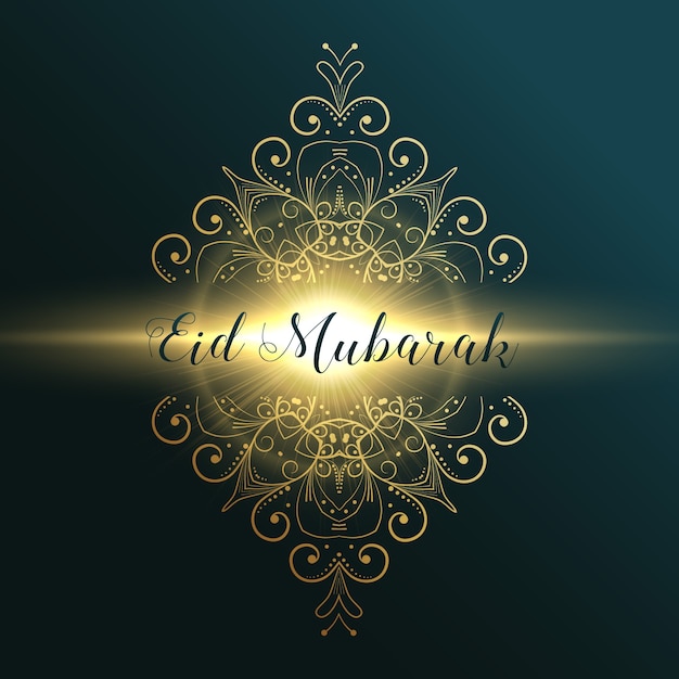 Vector gratuito diseño de tarjeta de felicitación para eid mubarak con decoración floral