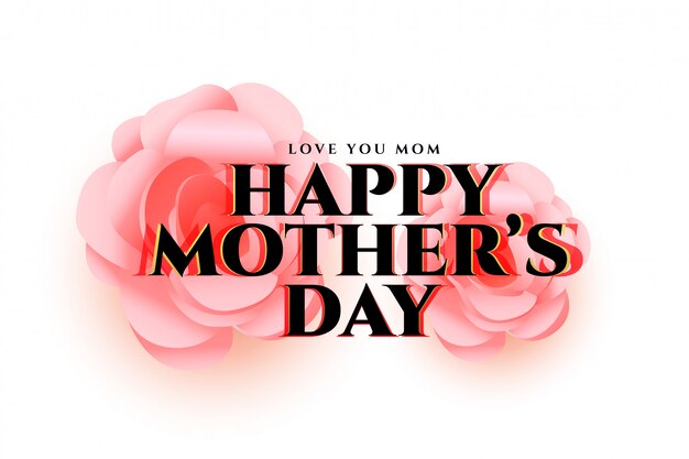 Diseño de tarjeta de felicitación de la flor del día de madre
