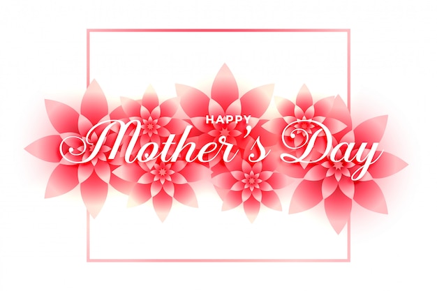 Diseño de tarjeta de felicitación de flor feliz día de la madre