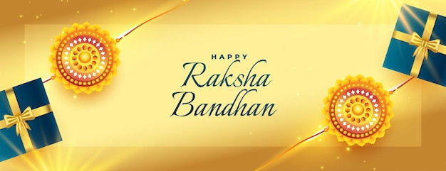 Diseño de tarjeta de felicitación golden raksha bandhan para amor de hermano y hermana