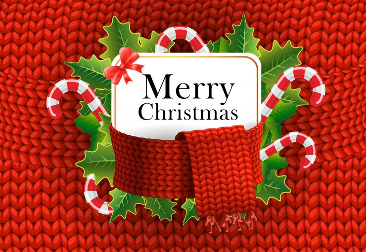 Vector gratuito diseño de tarjeta de felicitación de navidad feliz. bastones de caramelo