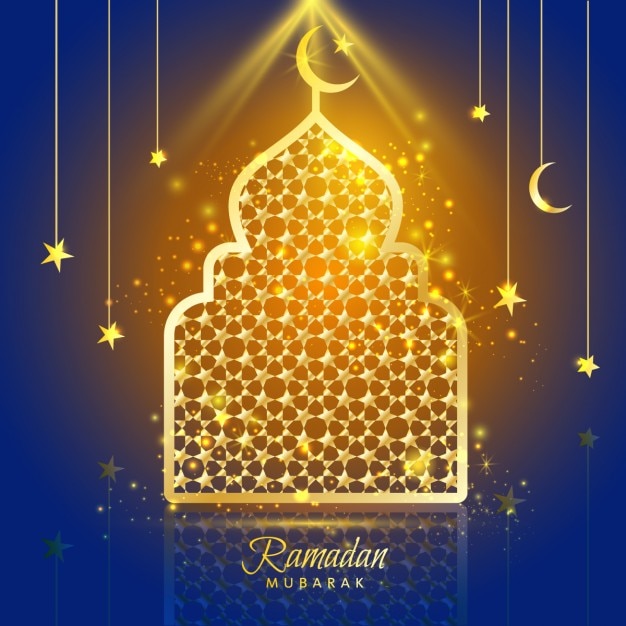 Diseño de tarjeta de felicitación de ramadán