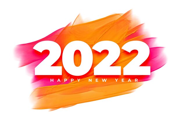 Diseño de tarjeta de feliz año nuevo colorido abstracto 2022