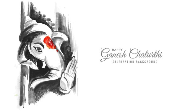 Diseño de tarjeta feliz festival ganesh chaturthi