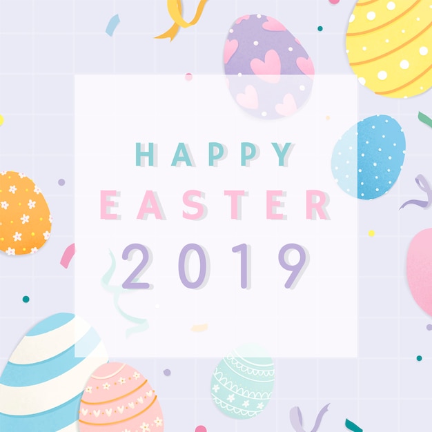 Diseño de tarjeta feliz Pascua 2019