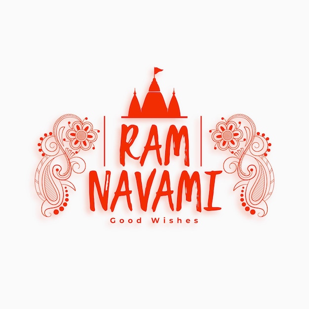 Diseño de tarjeta de festival decorativo ram navami