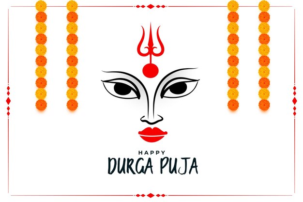 Diseño de tarjeta de festival hindú feliz durga pooja