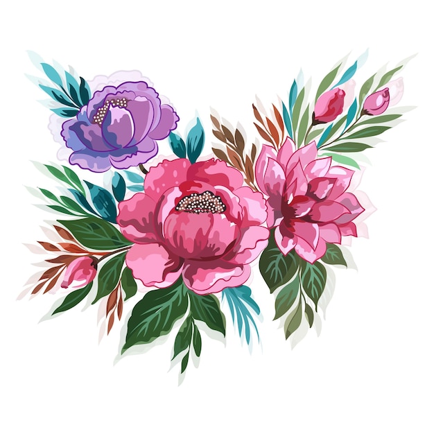 Vector gratuito diseño de tarjeta floral decorativa de aniversario de boda moderna