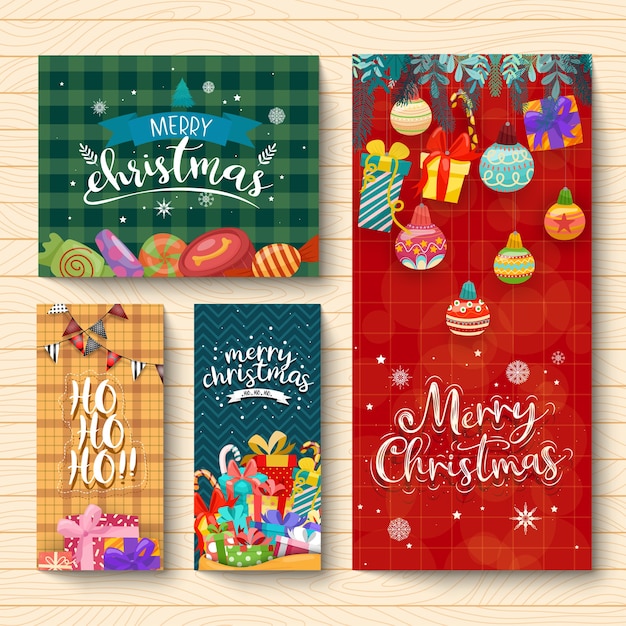 Vector gratuito diseño de tarjeta con iconos de feliz navidad