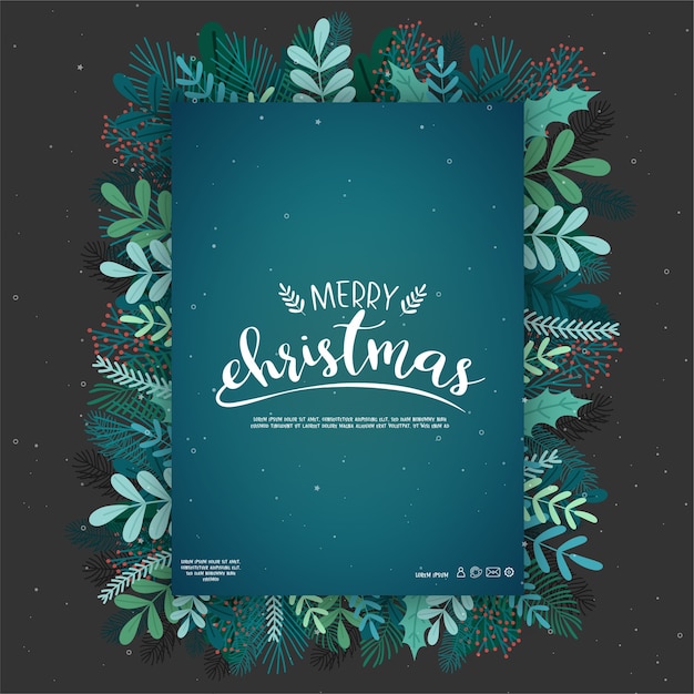 Diseño de tarjeta con iconos de feliz navidad