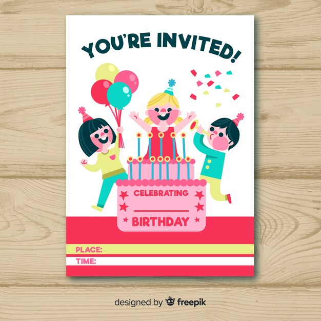 Diseño de tarjeta de invitación de cumpleaños